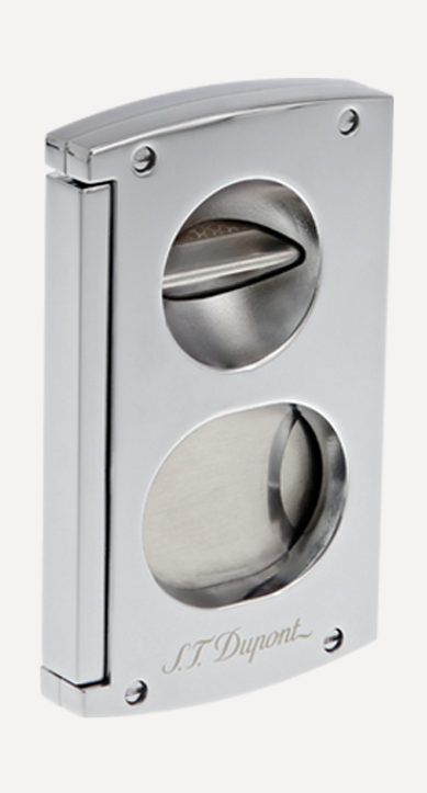 S.T. Dupont chrome-finish double-blade cigar cutter.