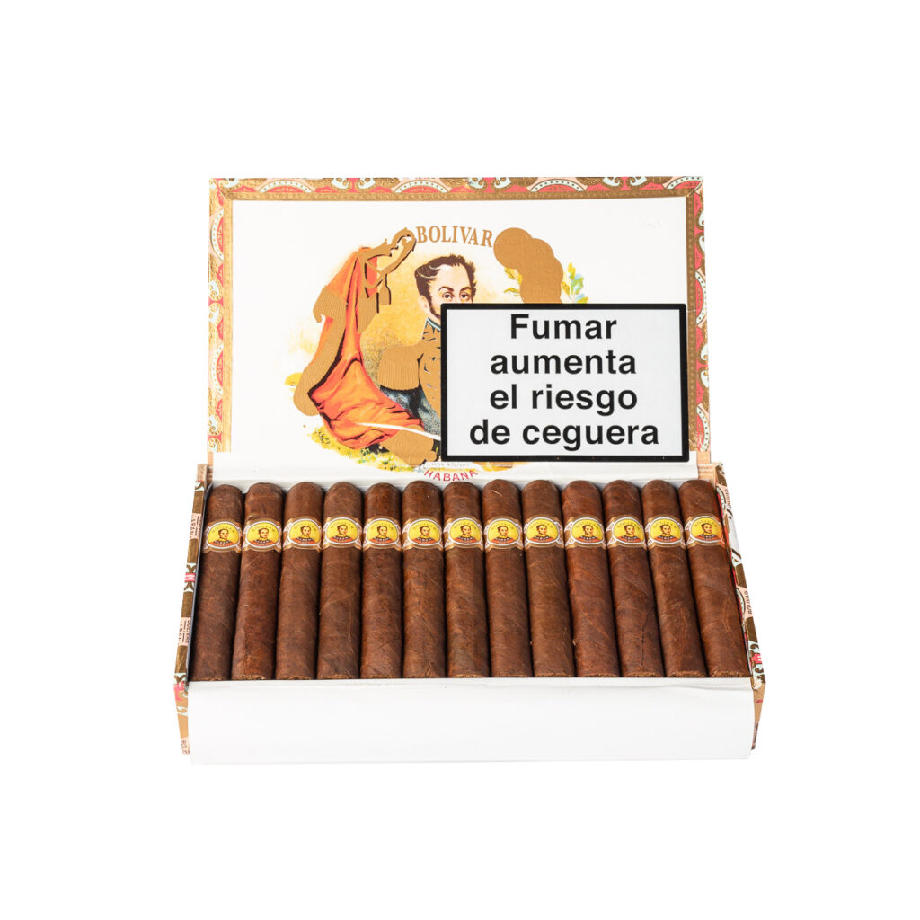 Bolívar cigars, premium Cuban handmade, elegant presentation.