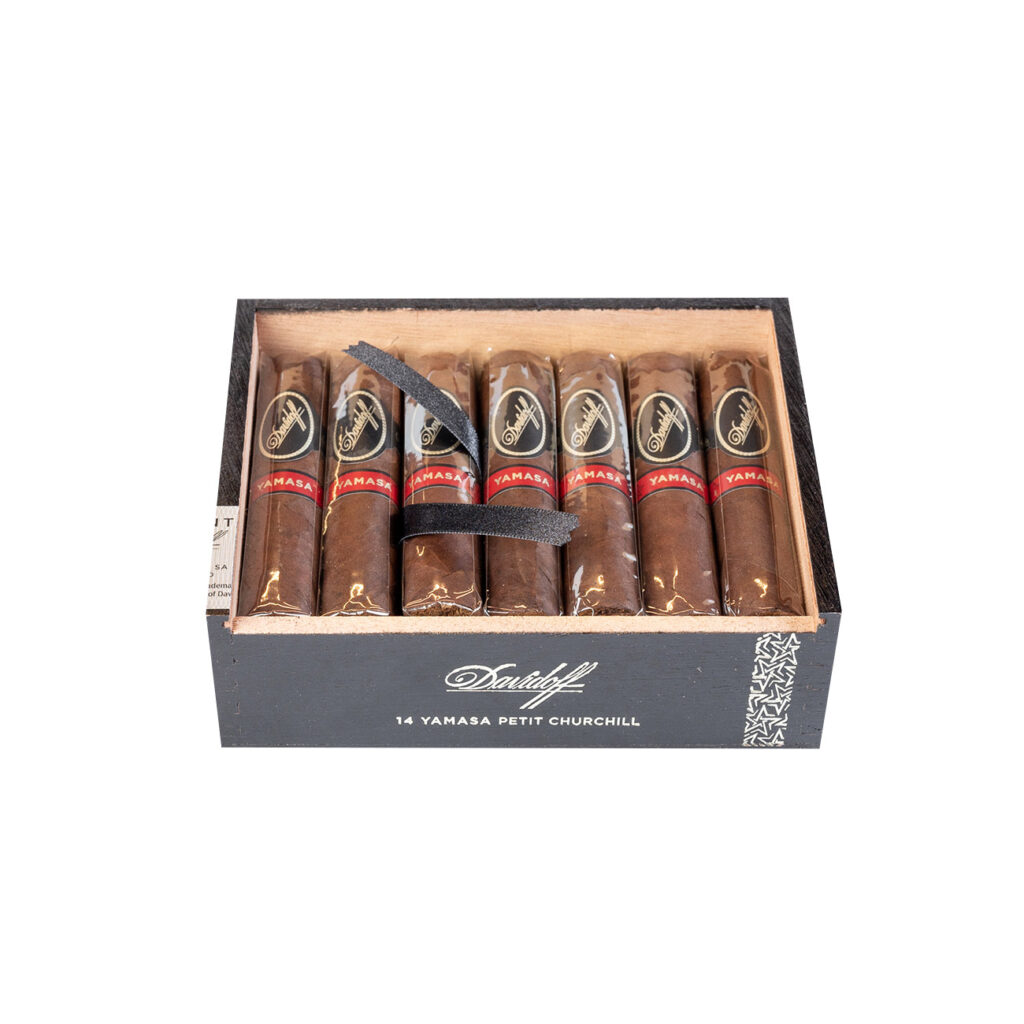 Davidoff Yamasa Petit Churchill cigars in an elegant boxed presentation.