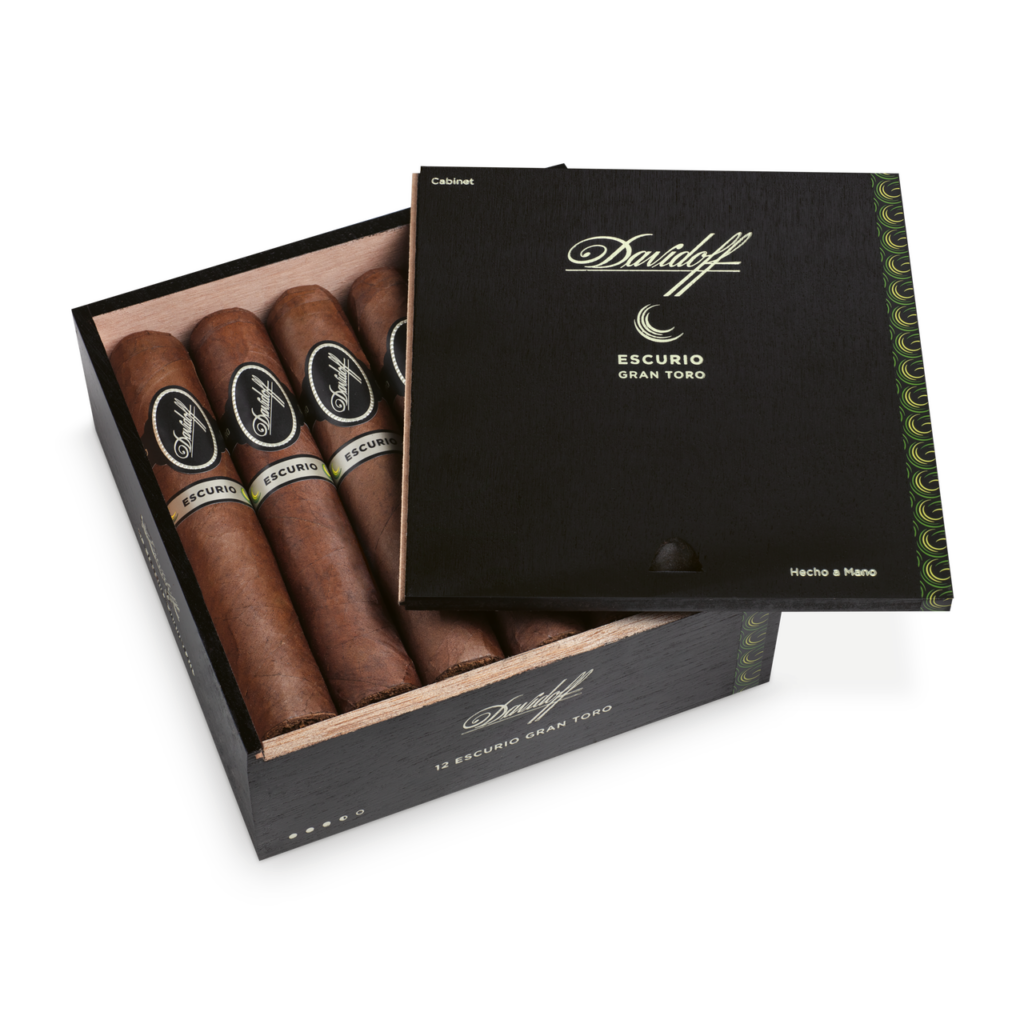 Davidoff Escurio Gran Toro Cigars in elegant black box.
