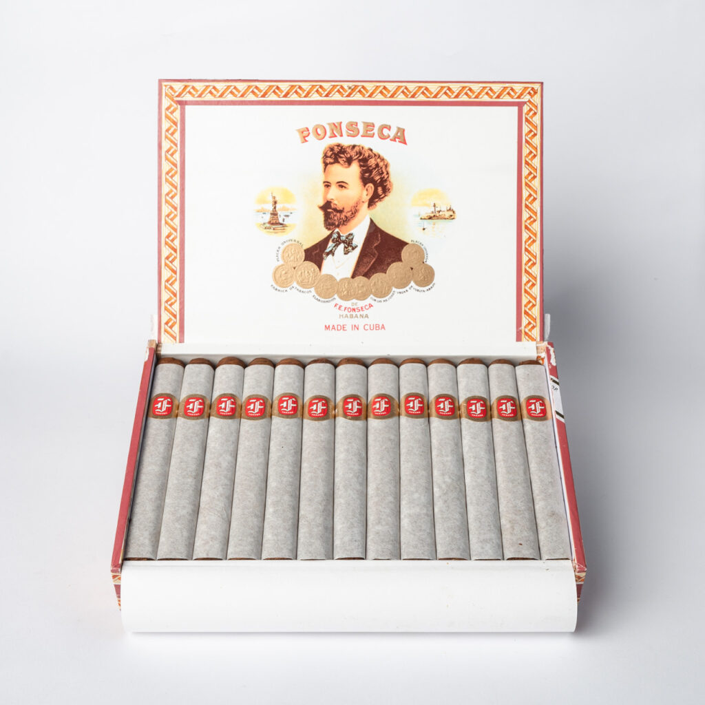 Fonseca Cuban cigars with elegant presentation in a classic wooden box.
