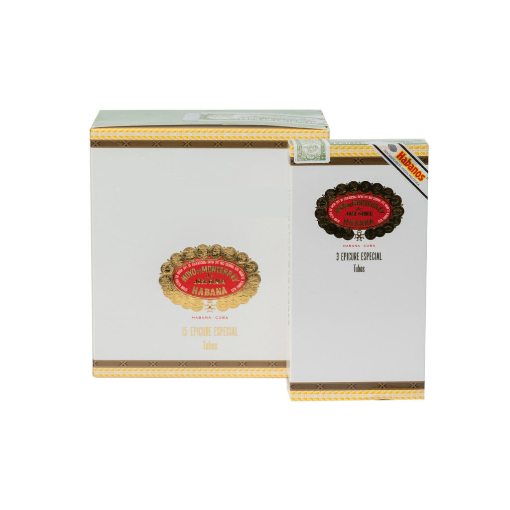 Hoyo de Monterrey Epicure Especial Tubes, elegant Cuban cigar packaging.