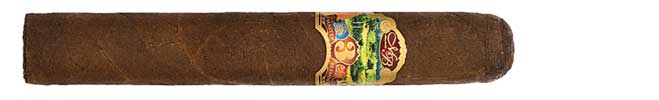 Luxurious cigar with an intricate band design.
