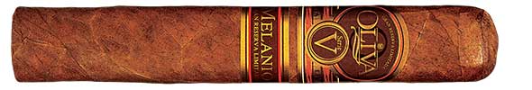 Oliva Serie V Melanio cigar, elegant and richly embossed.