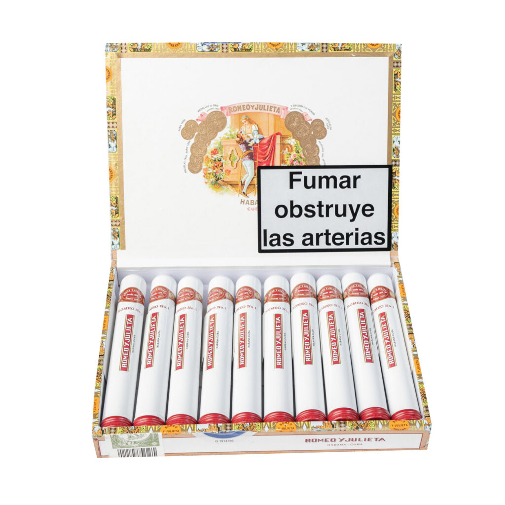 Romeo y Julieta No. 1 Cigar, elegant white tubes.