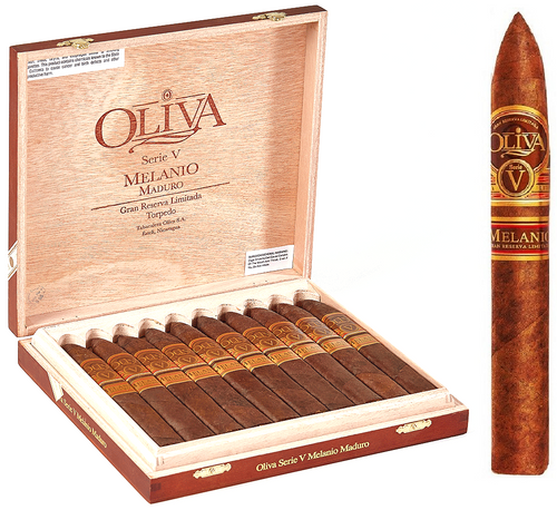 Oliva Serie V Melanio Maduro Torpedo Cigar Box.