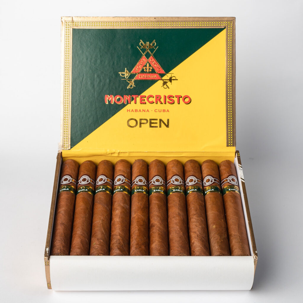 Montecristo Open cigars in an elegant, branded box.
