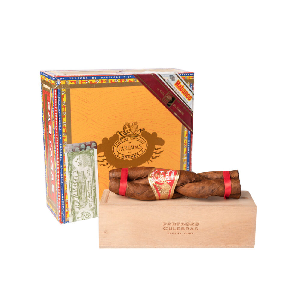 Partagás Culebras cigars in a colorful, premium packaging.
