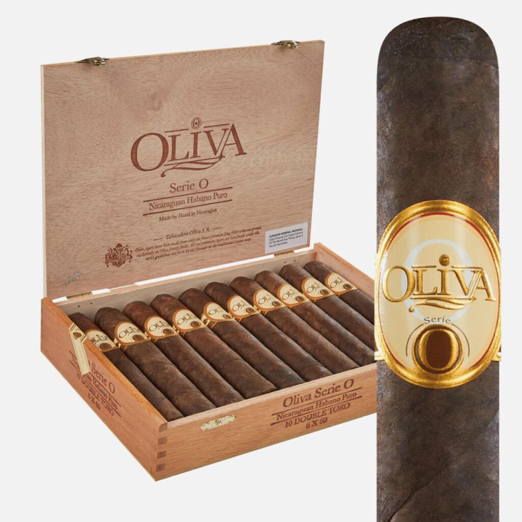 Oliva Serie O Nicaraguan Habano Puro Cigars in wooden box.