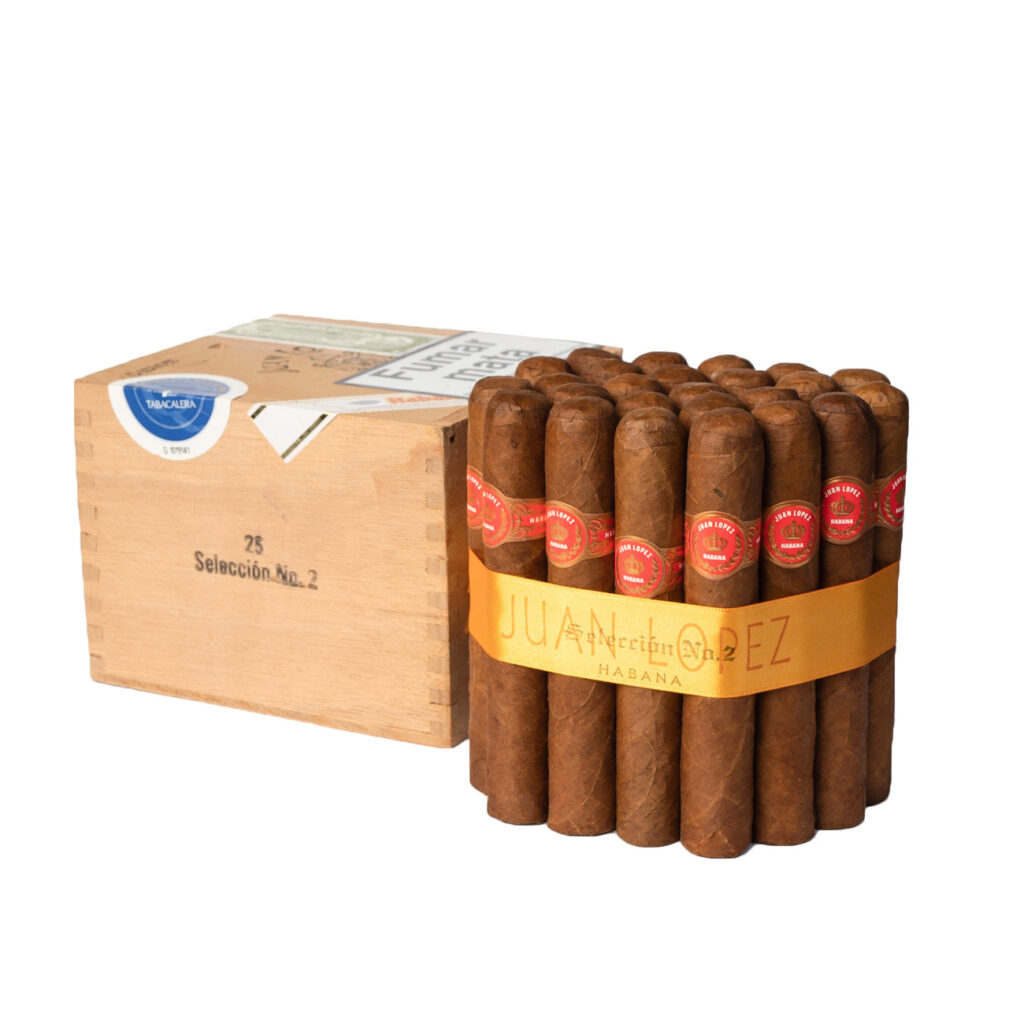 Juan Lopez Selección No. 2 cigars, elegant presentation.