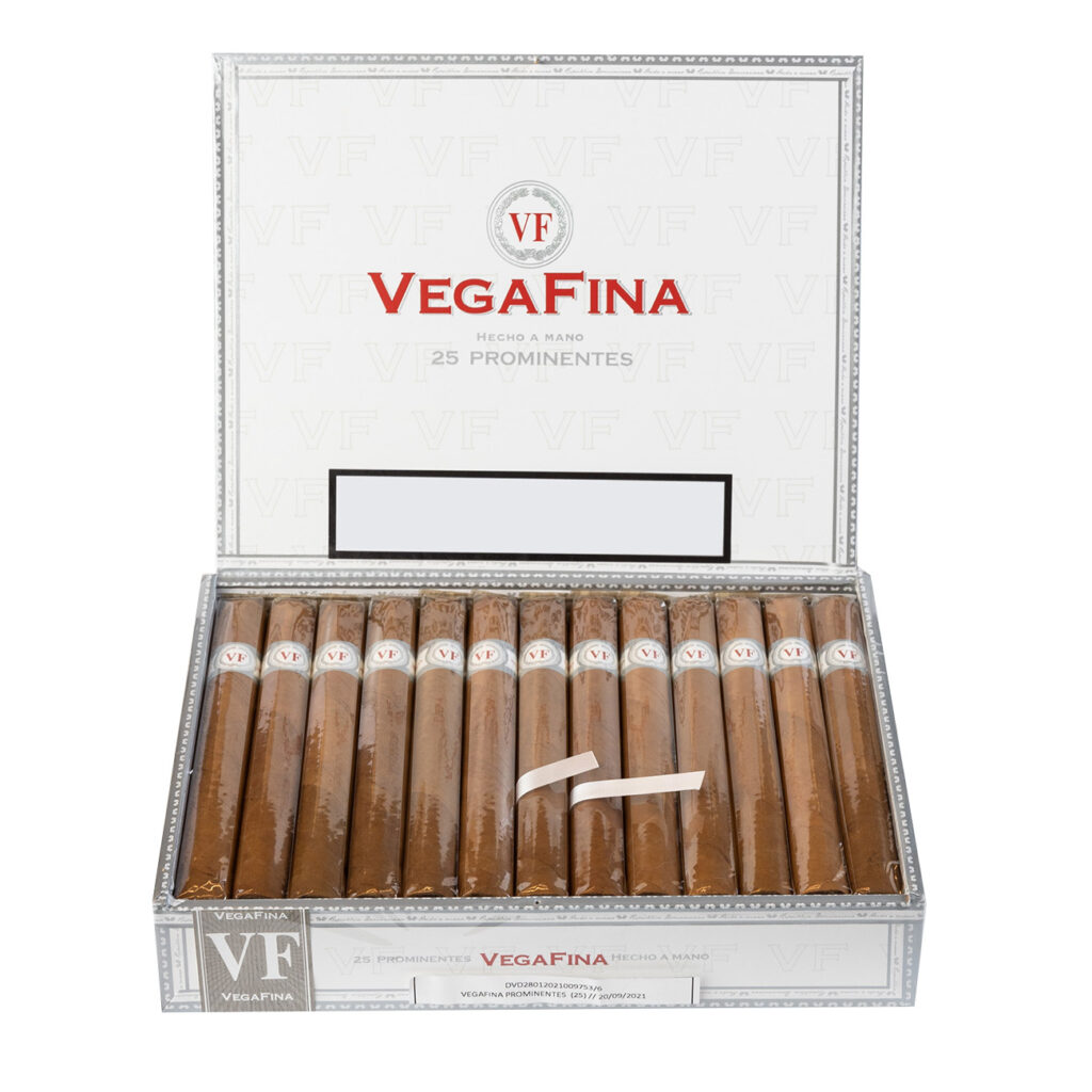 Vegafina Prominentes cigars, elegant packaging, handmade quality.