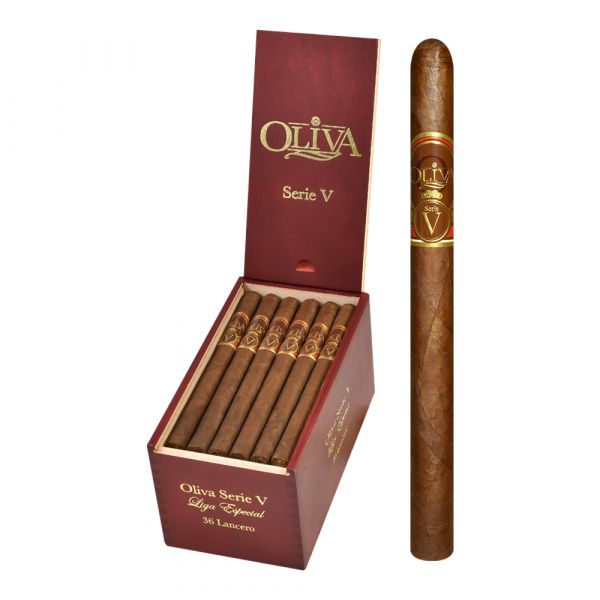 Oliva Serie V Liga Especial Lancero Cigar, elegant and premium presentation.