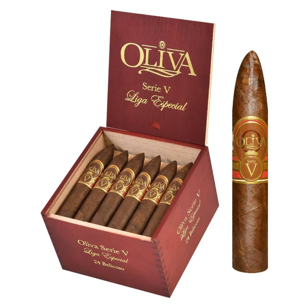 Oliva Serie V Liga Especial Belicoso, premium handcrafted cigars in a wooden box.