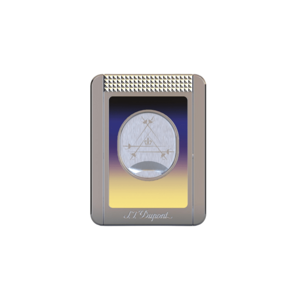 S.T. Dupont decorative cigar lighter with gradient metallic design.