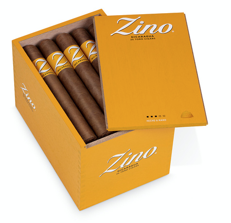 Zino Nicaragua Toro Cigars in an elegant orange box.