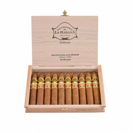 San Cristobal de la Habana Prado cigars in an elegant wooden box.