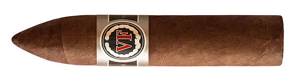 Vegafina Figurado cigar with a sleek brown wrapper and classic band.