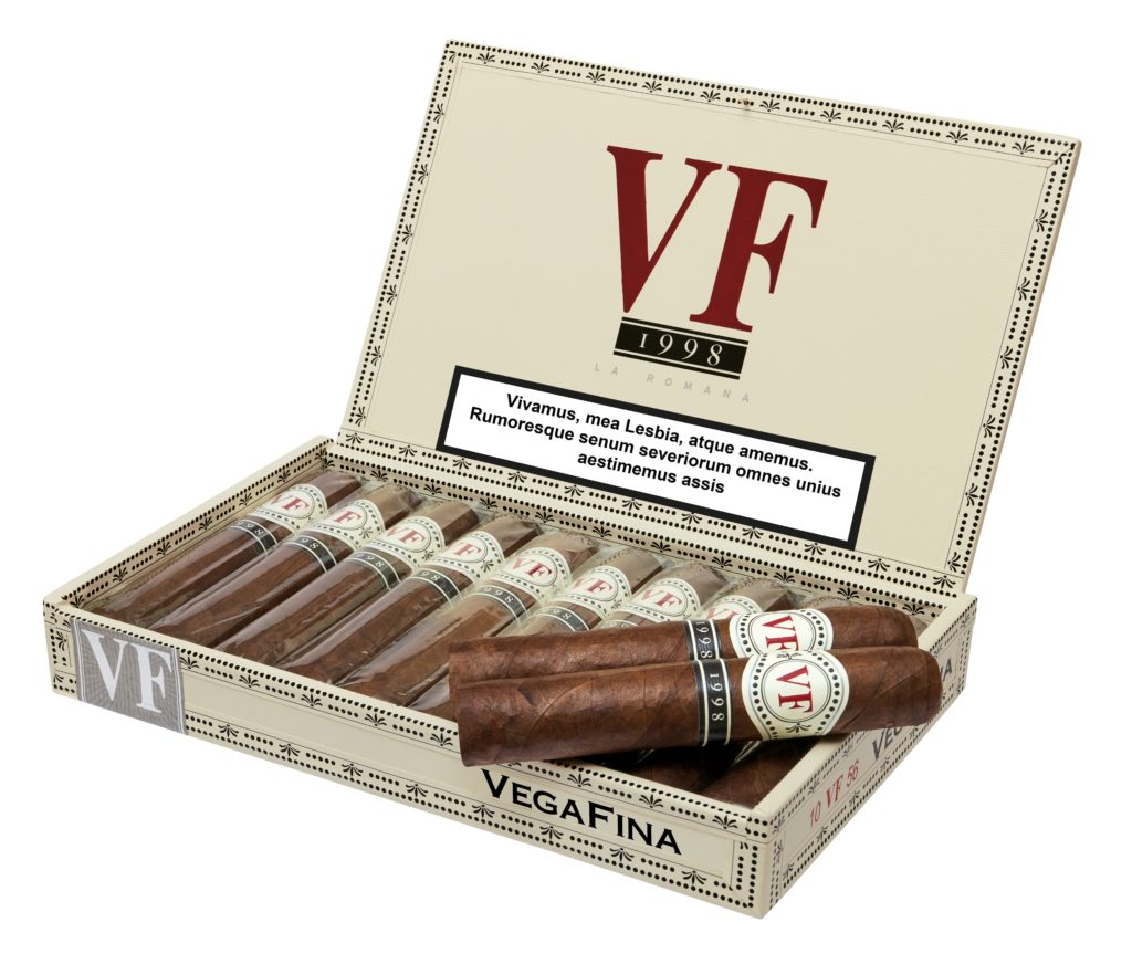 Vegafina 1998 premium cigars in elegant box presentation.