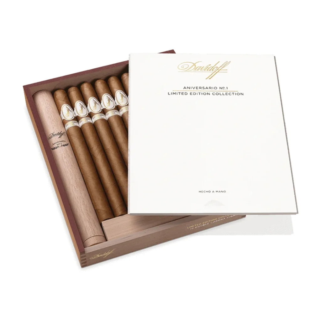 Davidoff Aniversario No.1 Limited Edition cigars in elegant white box.