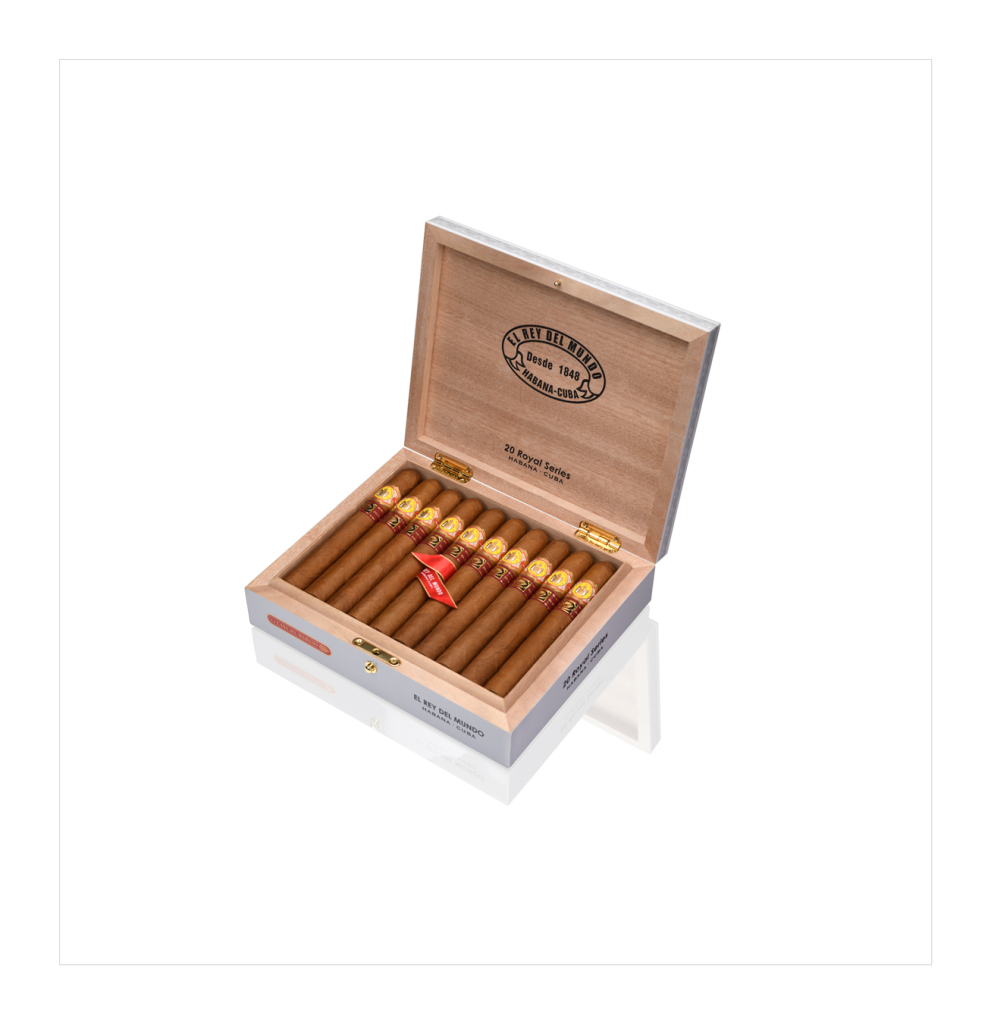 El Rey del Mundo Cuban cigars in elegant wooden box.